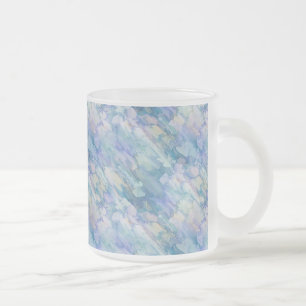 Caneca De Café Vidro Jateado Adorável Pastel Blue & Pink Mug