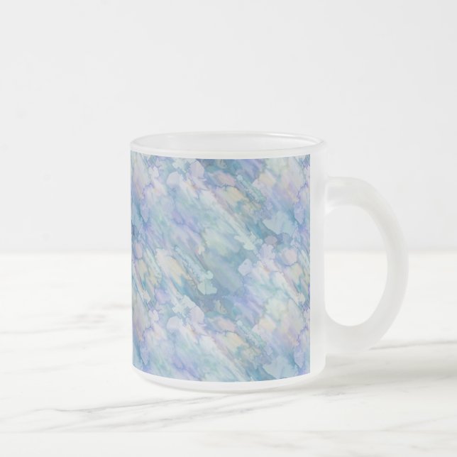 Caneca De Café Vidro Jateado Adorável Pastel Blue & Pink Mug (Direita)