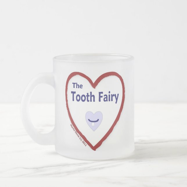 Caneca De Café Vidro Jateado Adoro A Fada Dos Dentes (Esquerda)