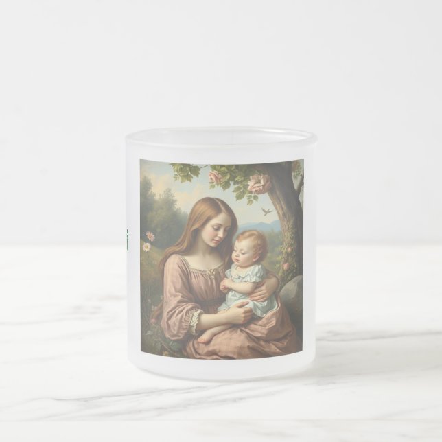 Caneca De Café Vidro Jateado Adoro a melhor mãe já personalizada impressa (Centro)