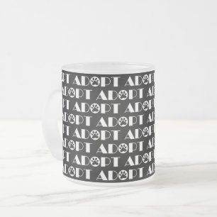 Caneca De Café Vidro Jateado Adote cachorro de patas