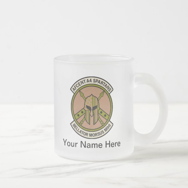 Caneca De Café Vidro Jateado AFCENT A4 Spartan Time Mug (Direita)