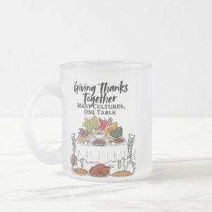 Caneca De Café Vidro Jateado Agradecendo Juntos