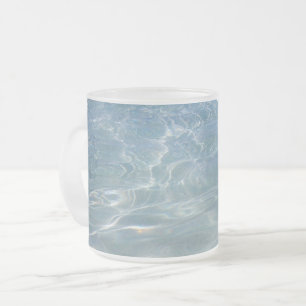 Caneca De Café Vidro Jateado Água Caribenha Abstrata Azul Natureza