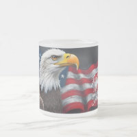 Águia-Careca com Bandeira Americana Arte de 4 de J