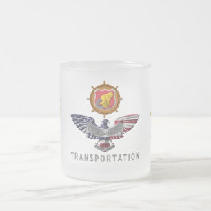 Caneca De Café Vidro Jateado Águia Personalizada Veterano do Corpo de Transport