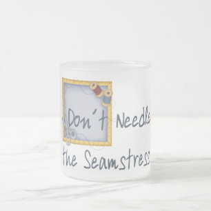 Caneca De Café Vidro Jateado Agulha de Don´t a costureira