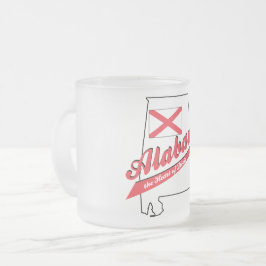 Caneca De Café Vidro Jateado Alabama Coração de Dixie