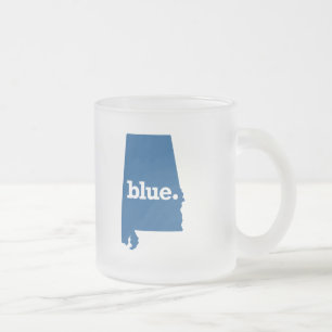CANECA DE CAFÉ VIDRO JATEADO ALABAMA ESTADO AZUL