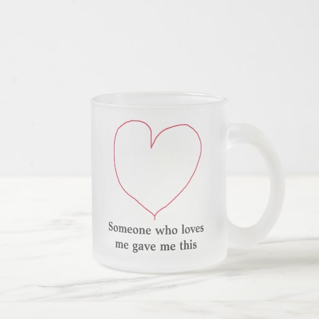 Caneca De Café Vidro Jateado Alguém que me ama (Direita)