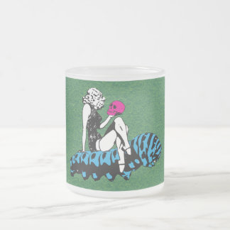 Caneca De Café Vidro Jateado Alice and the blue caterpillar