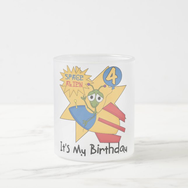 Caneca De Café Vidro Jateado Alienígena Espacial 4ª t-shirts e presentes (Centro)