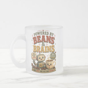 Caneca De Café Vidro Jateado Alimentado por Feijões e Cérebros Robô de Café Ai