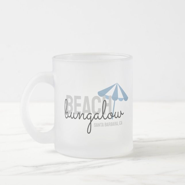 Caneca De Café Vidro Jateado Aluguel de férias com guarda-chuva de praia - Mug  (Esquerda)