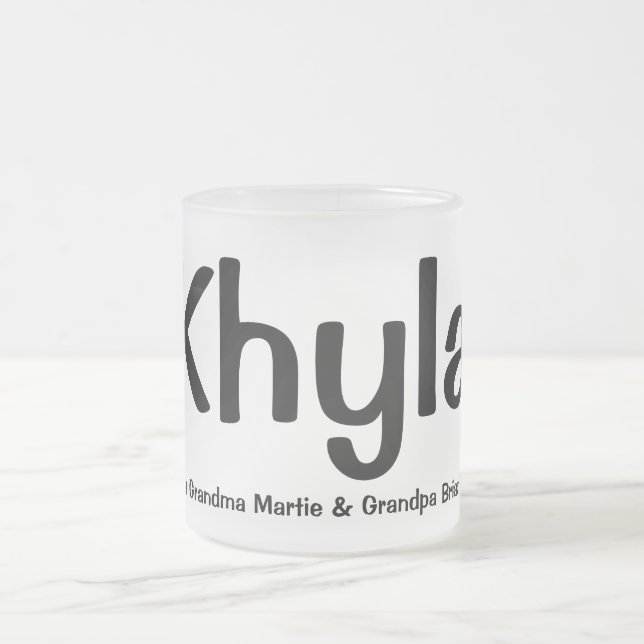 Caneca De Café Vidro Jateado Amado por Avós Mug (Centro)