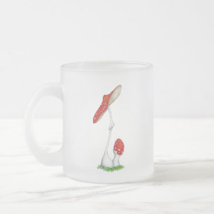 Caneca De Café Vidro Jateado Amanita muscaria