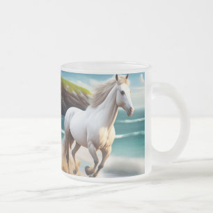 Caneca De Café Vidro Jateado Amante de Cavalos, Presente Equestre, Gráfico de E