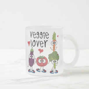 Caneca De Café Vidro Jateado Amante do vegetariano