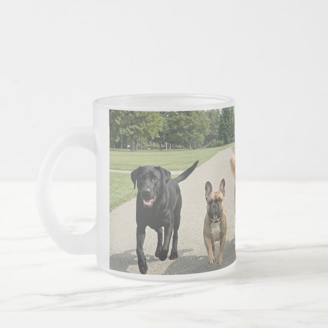 Caneca De Café Vidro Jateado Amantes de Cachorros (Esquerda)