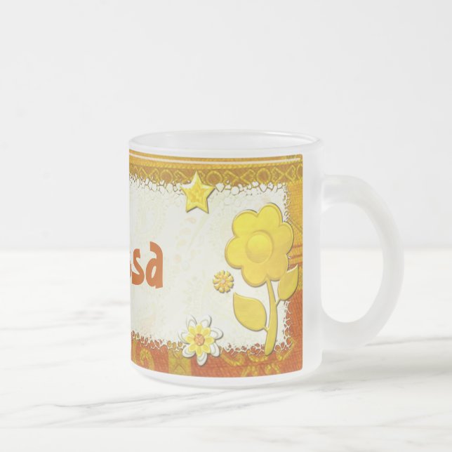 Caneca De Café Vidro Jateado Amarelo em Jogo PERSONALIZADO (Direita)