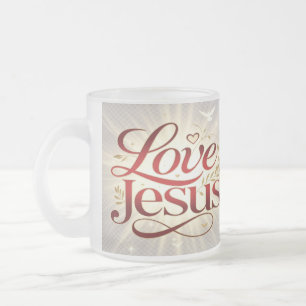 Caneca De Café Vidro Jateado Ame Jesus