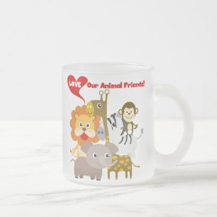Caneca De Café Vidro Jateado Ame nossos amigos animais