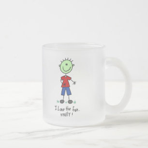 Caneca De Café Vidro Jateado Amo as camisetas e presentes da Feira