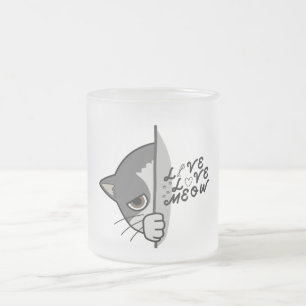 Caneca De Café Vidro Jateado amor ao meu amante design #catlover #catlife #cat