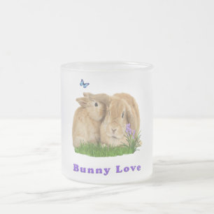 Caneca De Café Vidro Jateado amor de buuny