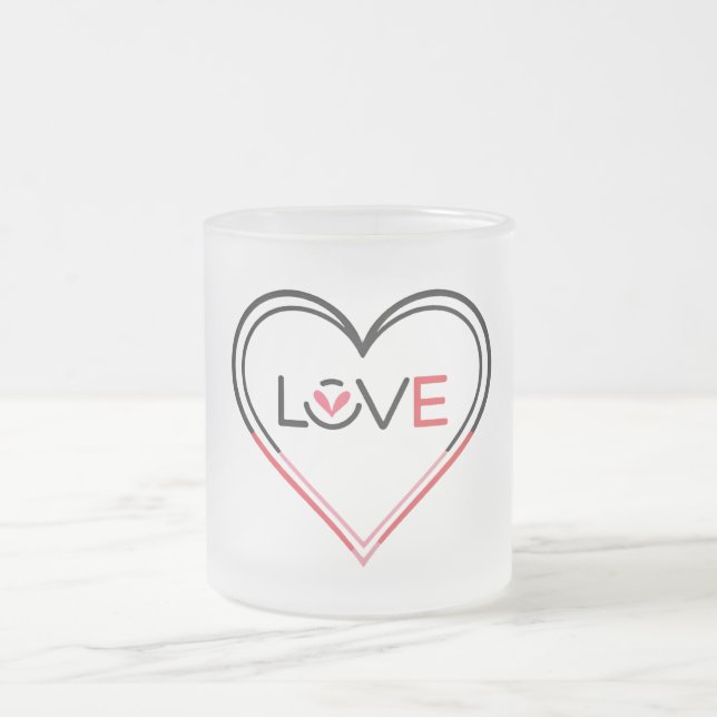 Caneca De Café Vidro Jateado Amor em Todos os Threads (Centro)