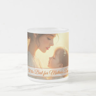 Caneca De Café Vidro Jateado Amor Materno Terno em Luz Florescente
