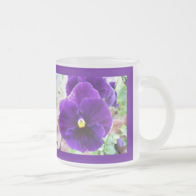 Caneca De Café Vidro Jateado Amor perfeito roxo (Direita)