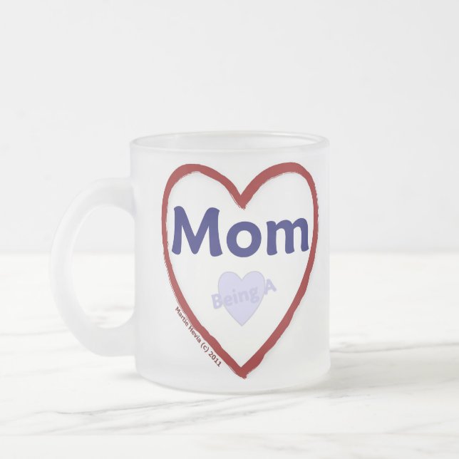 Caneca De Café Vidro Jateado Amor Ser Mãe (Esquerda)