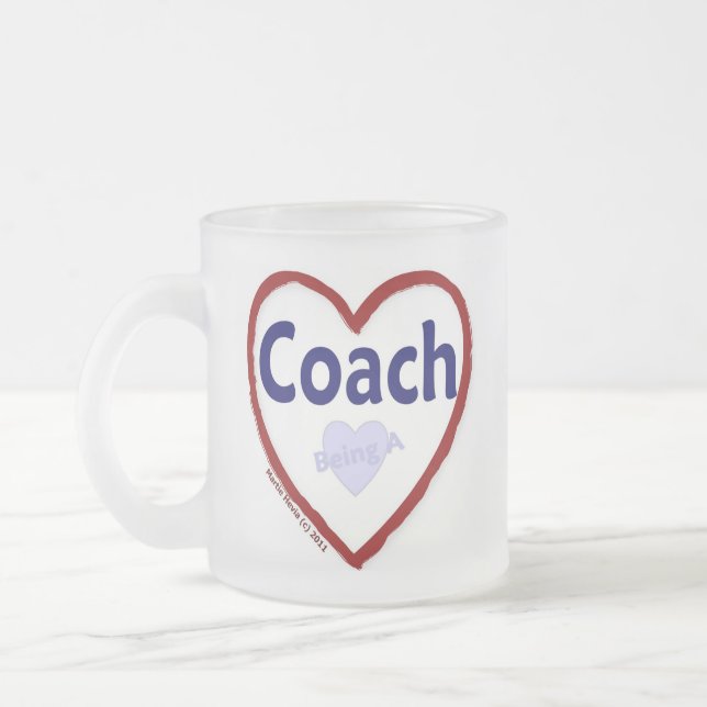 Caneca De Café Vidro Jateado Amor ser treinador (Esquerda)