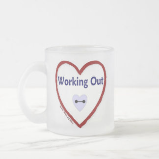 Caneca De Café Vidro Jateado Amor Trabalhando