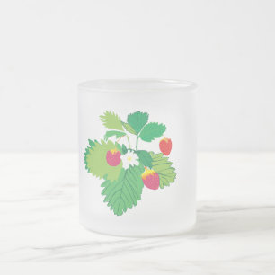 Caneca De Café Vidro Jateado Amoras Selvagens