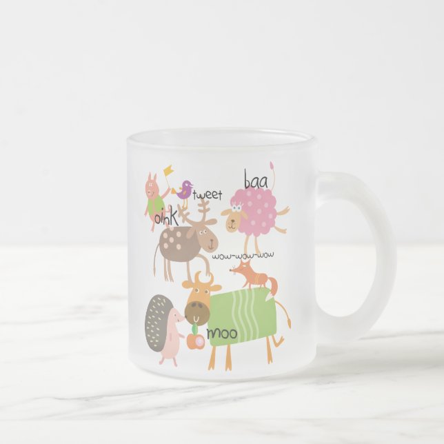 Caneca De Café Vidro Jateado Animais bobos (Direita)