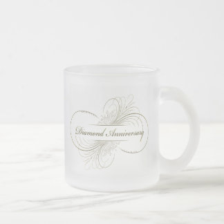 Caneca De Café Vidro Jateado Aniversário do diamante