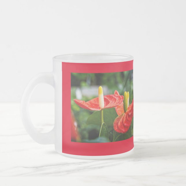 Caneca De Café Vidro Jateado Anthurium Multi (Esquerda)