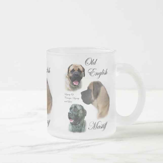 Caneca De Café Vidro Jateado Antigos presentes mastigos em inglês (Direita)