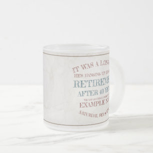 Caneca De Café Vidro Jateado Anúncio de aposentadoria com botas velhas V2.0