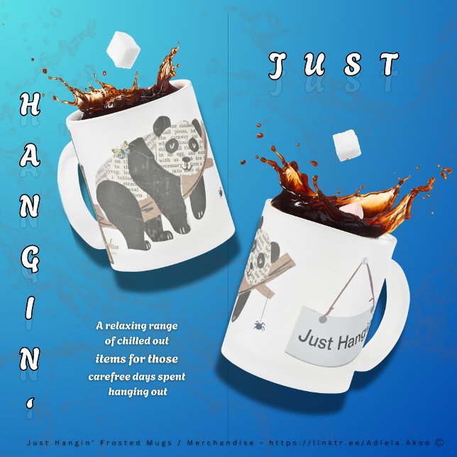 Caneca De Café Vidro Jateado Apenas Prendendo Fosco - Adiela Akoo (Just Hangin' Frosted Mugs design by Poet Adiela Akoo. Shop my store for more fab finds & gr8t gifts!)