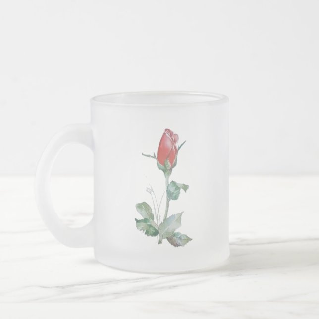Caneca De Café Vidro Jateado Aperte o DESIGN de ROSA (Esquerda)