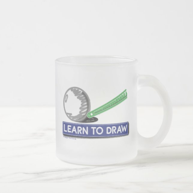 Caneca De Café Vidro Jateado Aprender ao Desenhar (Direita)