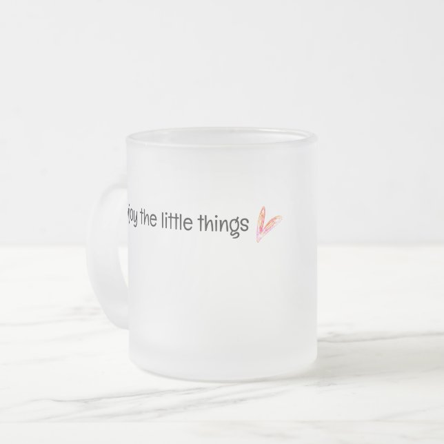 Caneca De Café Vidro Jateado Aproveite a pequena citação (Frente Esquerda)