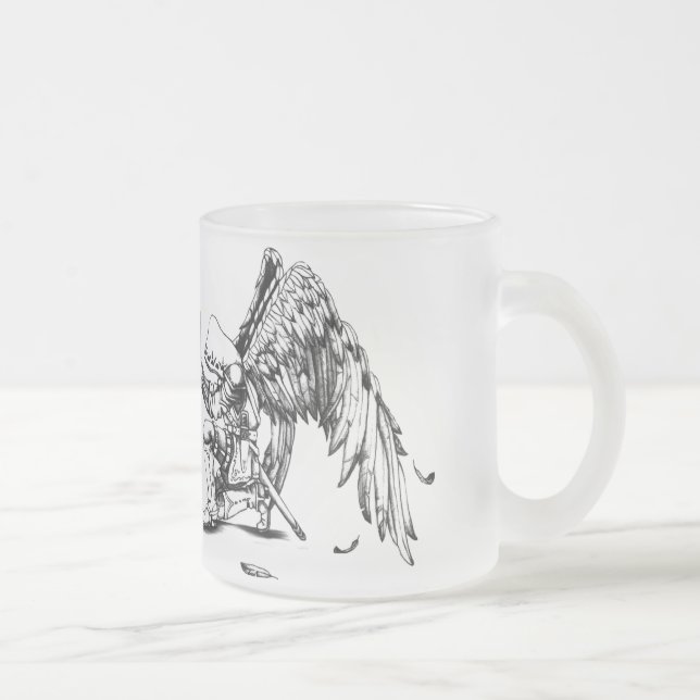 Caneca De Café Vidro Jateado ArchAngel Warrior (Direita)