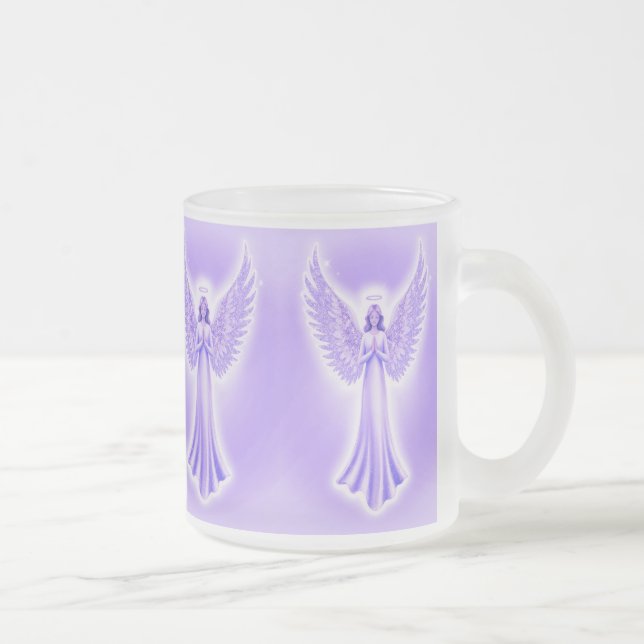 Caneca De Café Vidro Jateado Archangel Zadkiel Purple E White Christmas (Direita)