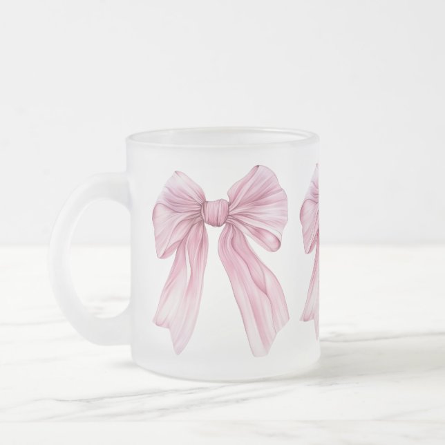 Caneca De Café Vidro Jateado Arco de coquete rosa-faísca 1rua (Esquerda)