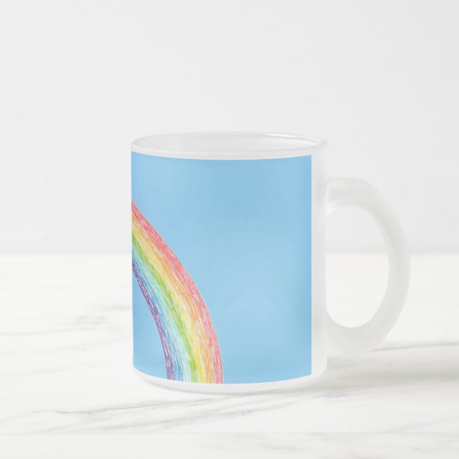 Caneca De Café Vidro Jateado Arco-íris e céu azul (Direita)