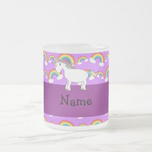 Caneca De Café Vidro Jateado Arcos-íris conhecidos personalizados do roxo do